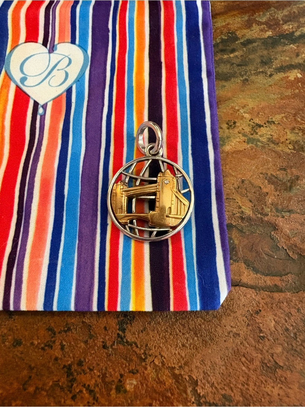 Brighton Two-Tone Bridge Charm Pendant in Gold and Silver